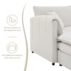 Chenille Modular Sectional Sofa, U Shaped Cloud Couch Set With Double Cushions, 6 Seat Sleeper Sofa Bed With Ottomans, Oversized Indoor Furniture - Cream - Image 12