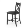 Farmhouse Style Counter Height Chair With Upholstered Seat - Black - Image 6