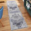 Payas - 2' X 8' Medallion Runner Rug - Cream / Blue - Image 2