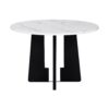5 Piece Round Dining Table Set, Dining Table And 4 Upholstered Chairs For Dining Room, Kitchen Room, Living Room - White / Gray - Image 13