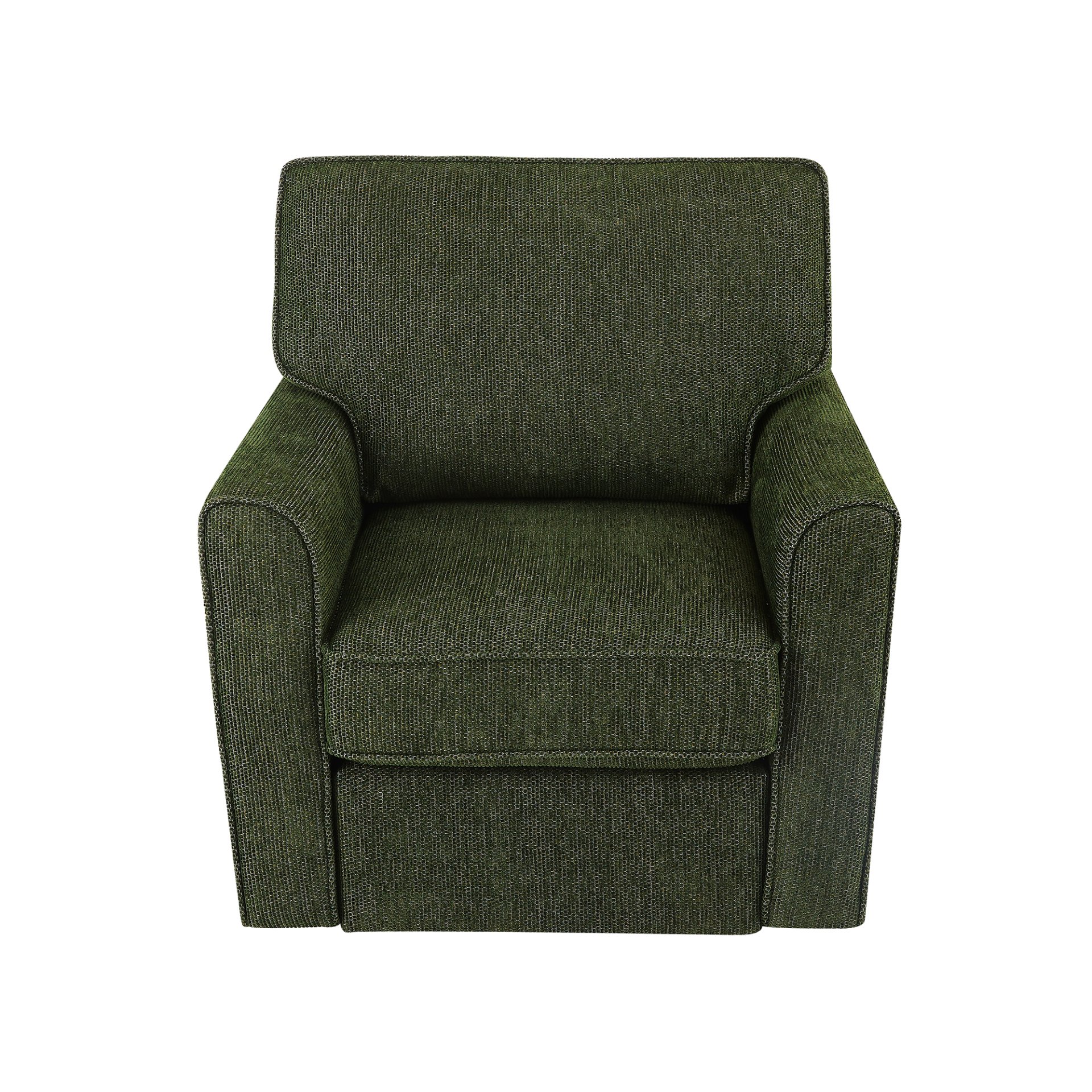 360° Swivel Chair Accent Barrel Armchair With Side Pockets, Chenille Upholstery, Compact Size - Green - Image 14