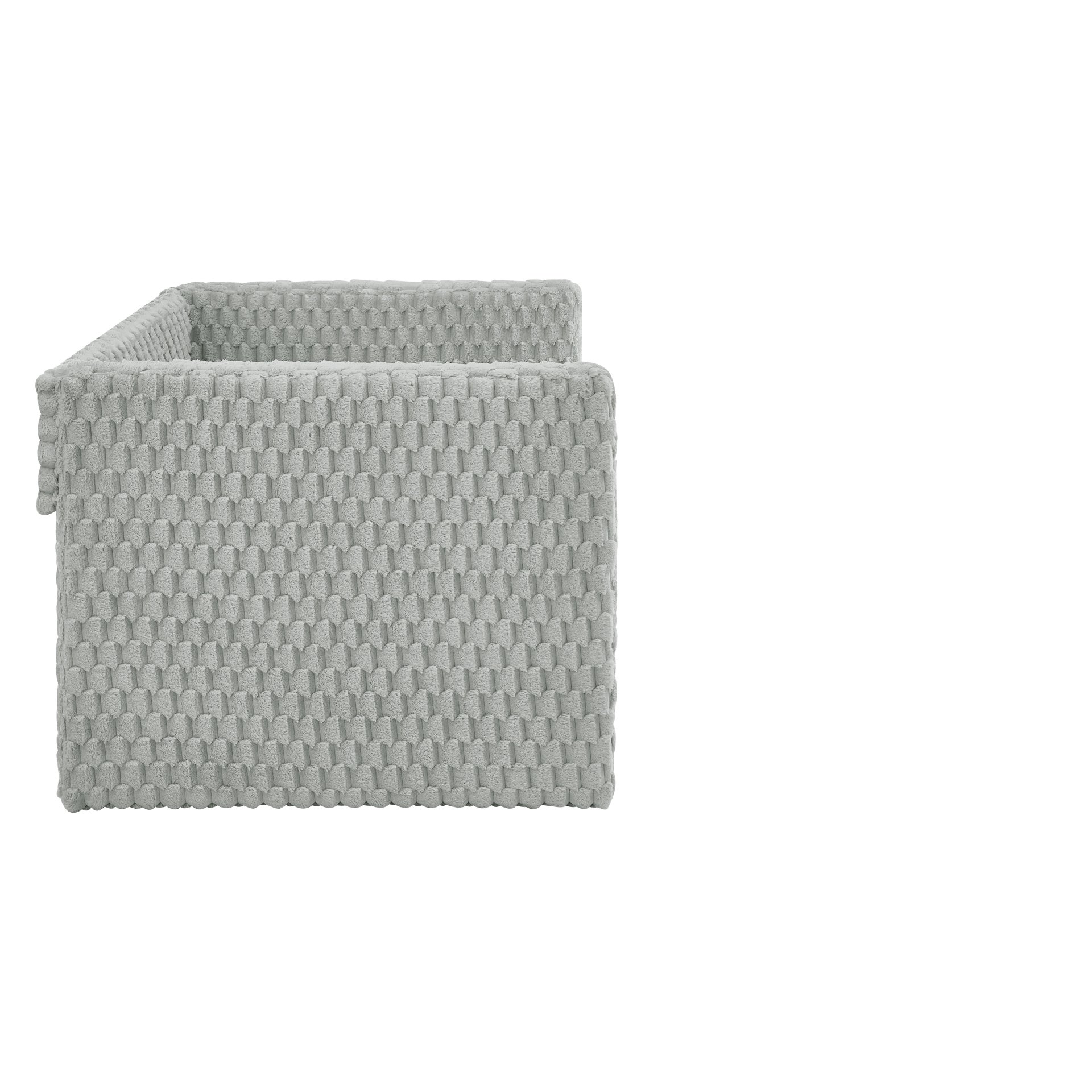 Modern Twin Size Daybed Upholstered Sofa Bed With Pull Out Feature - Dark Gray - Image 10