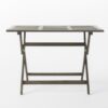 Blissique - Outdoor Foldable Wood Dining Table With Slat Design - Gray - Image 5
