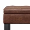 Cosmopolitan - Storage Ottoman Bench With Open Bottom - Distressed Saddle Brown - Image 5
