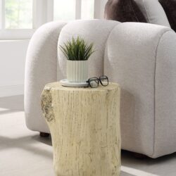 Gene - Fiber Concrete Accent Table - Brown