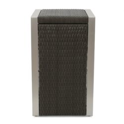 Cape - Coral Wicker C Shaped Table Modern DesignRattan And Aluminum Frame - Brown
