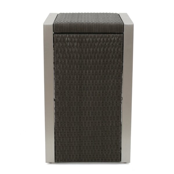 Cape - Coral Wicker C Shaped Table Modern DesignRattan And Aluminum Frame - Brown