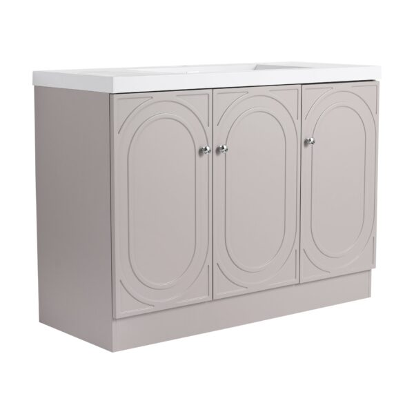 Modern 48" Freestanding Bathroom Vanity With White Resin Sink & Soft Close Cabinet Doors - Khaki