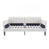 Elena - Twin Boucle Upholstered Daybed, Ribbed Tufted Backrest - Ivory - Image 5