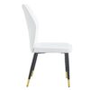 4 Modern Dining Chairs With Stylish Patterned Backrest And Black Metal Legs - White - Image 16