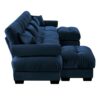 Modern Velvet U Shaped Sectional Sofa Cloud Couch & Movable Ottomans - Blue - Image 14