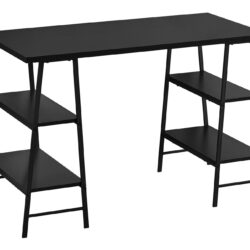 Computer Desk For Home Office, Laptop, Storage Shelves, Contemporary & Modern - Black