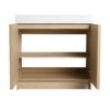 Modern Freestanding Bathroom Vanity, White Resin Sink & Soft Close Cabinet Doors - Oak - Image 16