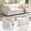 Sectional Sofa Couch Sofa Bed U-Shaped Sofa With Two Movable Ottoman And Three USB Ports For Living Room - Beige - Image 7