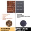 Acacia Wood Interlocking Deck Tiles Checker Pattern For Outdoor Flooring - Brown - Image 8