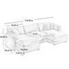 Oversized Modular Cushion Sofa Set With Portable Ottoman L Shaped Corner Low Back Deep Seating In Corduroy - Tan - Image 10