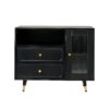 Modern Makeup Vanity Desk With Mirror And Lights Retractable Design Engineered Wood - Black - Image 11