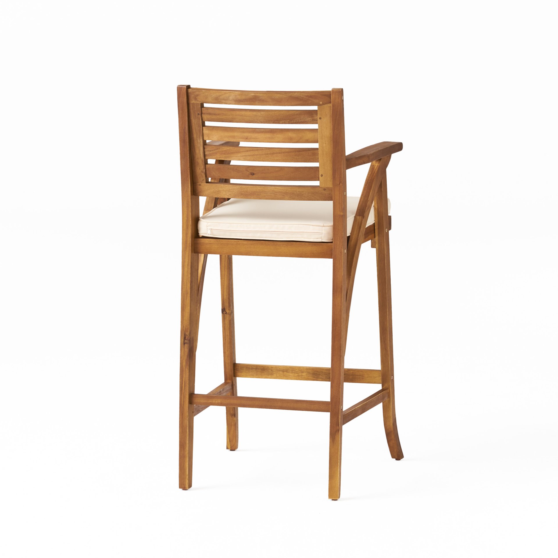 Barstool With Soft Curved Lines And Sturdy Frame (Set of 2) - Brown - Image 7