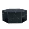 Hexagonal Coffee Table With Characteristic Pattern Stickers And Multi Hole Design For Extra Storage - Black - Image 11