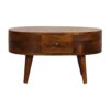 Mini Rounded Coffee Table - Chestnut - Image 2