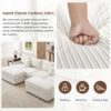 Modern Style 4 Seater Sofa Sectional Sofa Couch With Storage Space, Two Movable Ottomans, Two USB Ports, Two Cup Holders, A Phone Holder For Living Room - Beige - Image 17