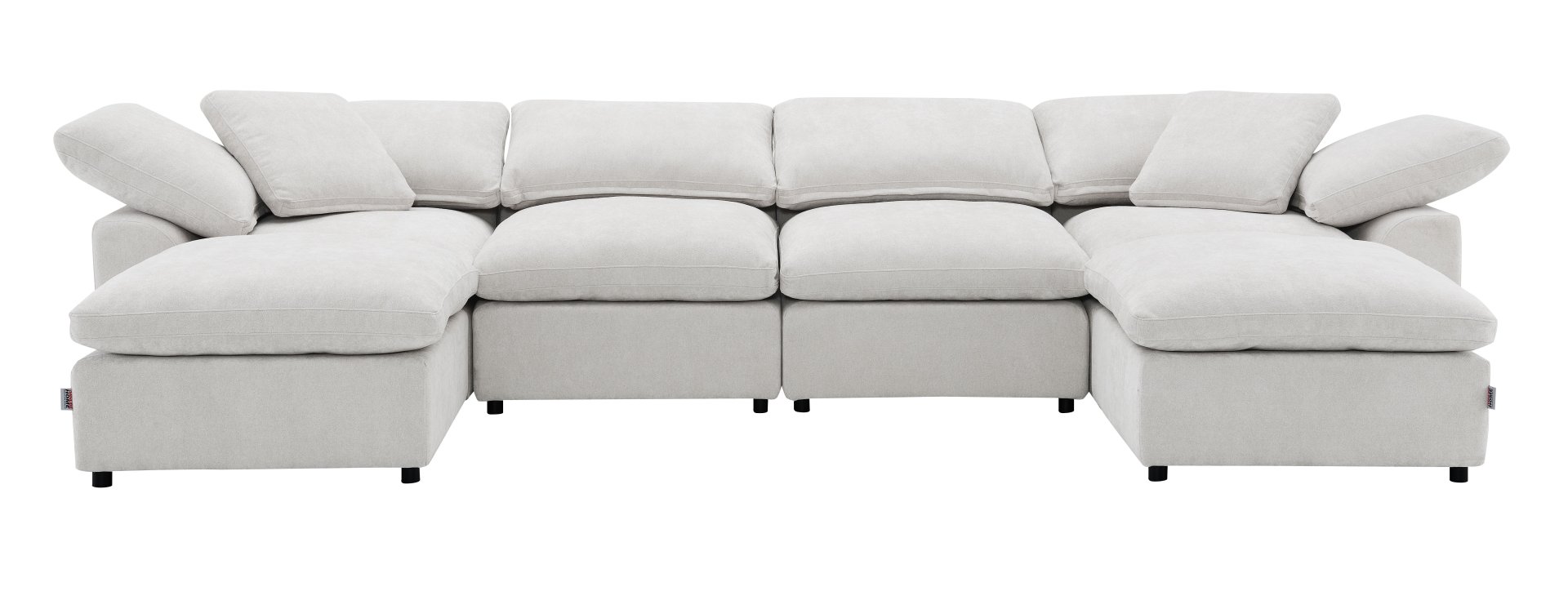 Naveen - 6 Piece Modular Sectional With Ottoman - Ivory - Image 2