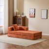 Floor Couch, Compression Sofa, Convertible Floor Sofa Bed With Pillow Back Support Armrest - Orange - Image 12