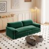 Queen Pull Out Sofa Bed, 3 In 1 Convertible Sleeper Sofa With Side Storage For Living Room - Green - Image 5