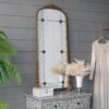Antique Arched Mirror With Metal Frame, Full Length Mirror For Living Room Bathroom Entryway - Gold - Image 7