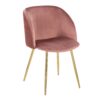 Fran - Pleated Waves Contemporary Chair (Set of 2) - Gold / Pleated Blush Waves - Image 2