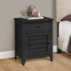 Accent Nightstand, Storage Drawer, Transitional - Black - Image 3