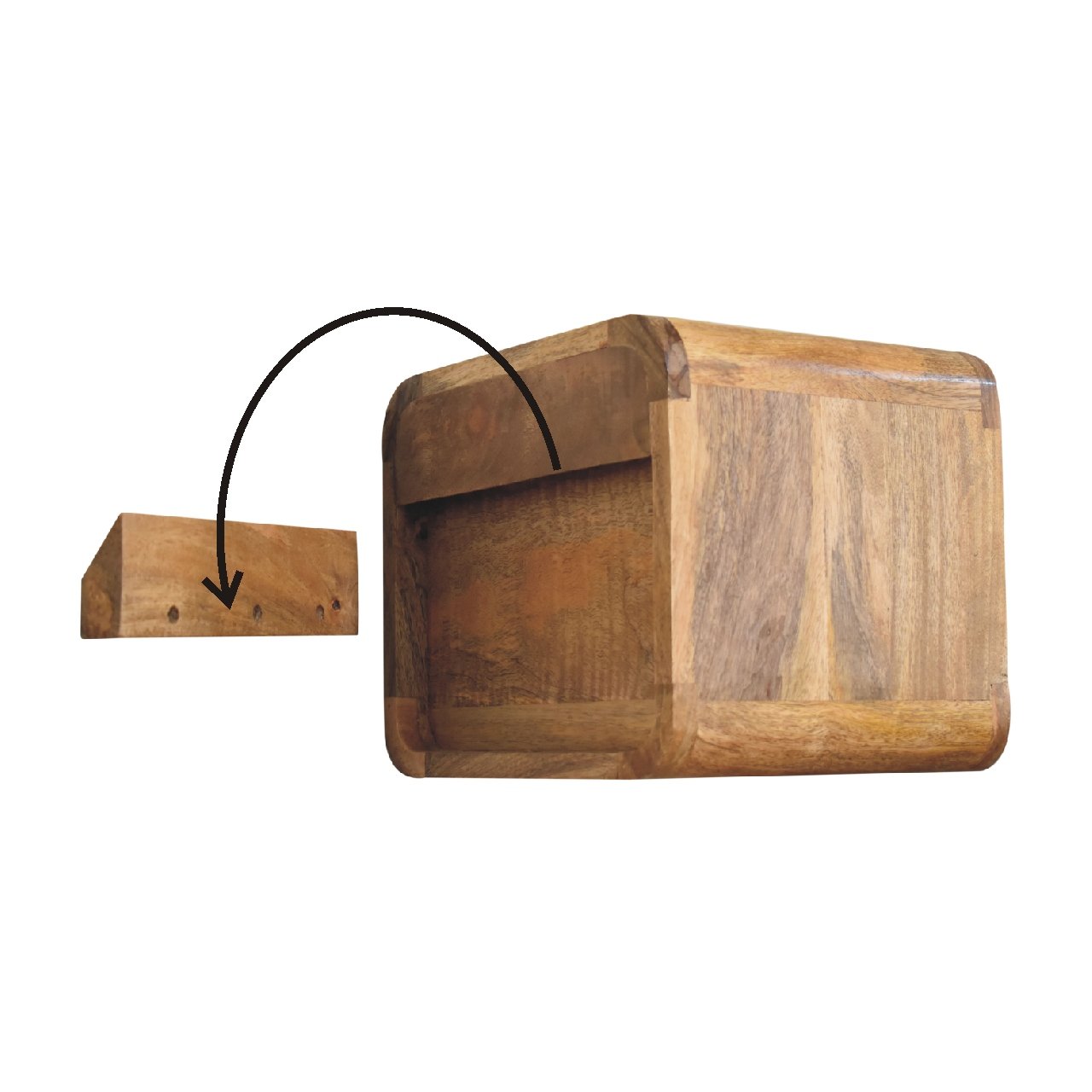 Mini Curve Floating Bedside - Oak - Image 3