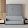 Full Size Murphy Wall Bed With Cushion - Gray - Image 14