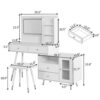 Modern Makeup Vanity Desk With Mirror And Lights Retractable Design Engineered Wood - Black - Image 3