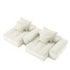 Modern Oversized Modular Sectional Sofa With 2 Chaise Lounge And 2 Armrest, Sparkling Chenille Fabric Soft Cushion Sofa With 4 Pillows, 4 Pieces Diy Combination Tufted Sofa, No Assembly Required - Beige - Image 18