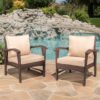 Honolulu - Club Chair (Set of 2) With Weather Resistant Wicker And Cushions - Brown / Tan - Image 4