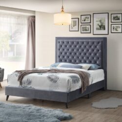 Queen Bed Classic Design - Gray