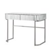 Mirrored Makeup Vanity Table With Stainless Steel Base, Mirrored Console Dressing Table With 2 Drawers, Versatile Desk For Bedroom And Office - Silver - Image 13