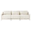 Elegant 3 Seater Sofa With Lumbar Pillow Chenille Upholstery Wooden Base Ergonomic Design - Beige - Image 21