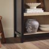 Modern 5 Shelf Open Arched Bookshelf - Black - Image 6