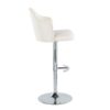 Ahoy - Contemporary Adjustable Barstool With Swivel With Rounded T Footrest (Set of 2) - Chrome / Cream - Image 3