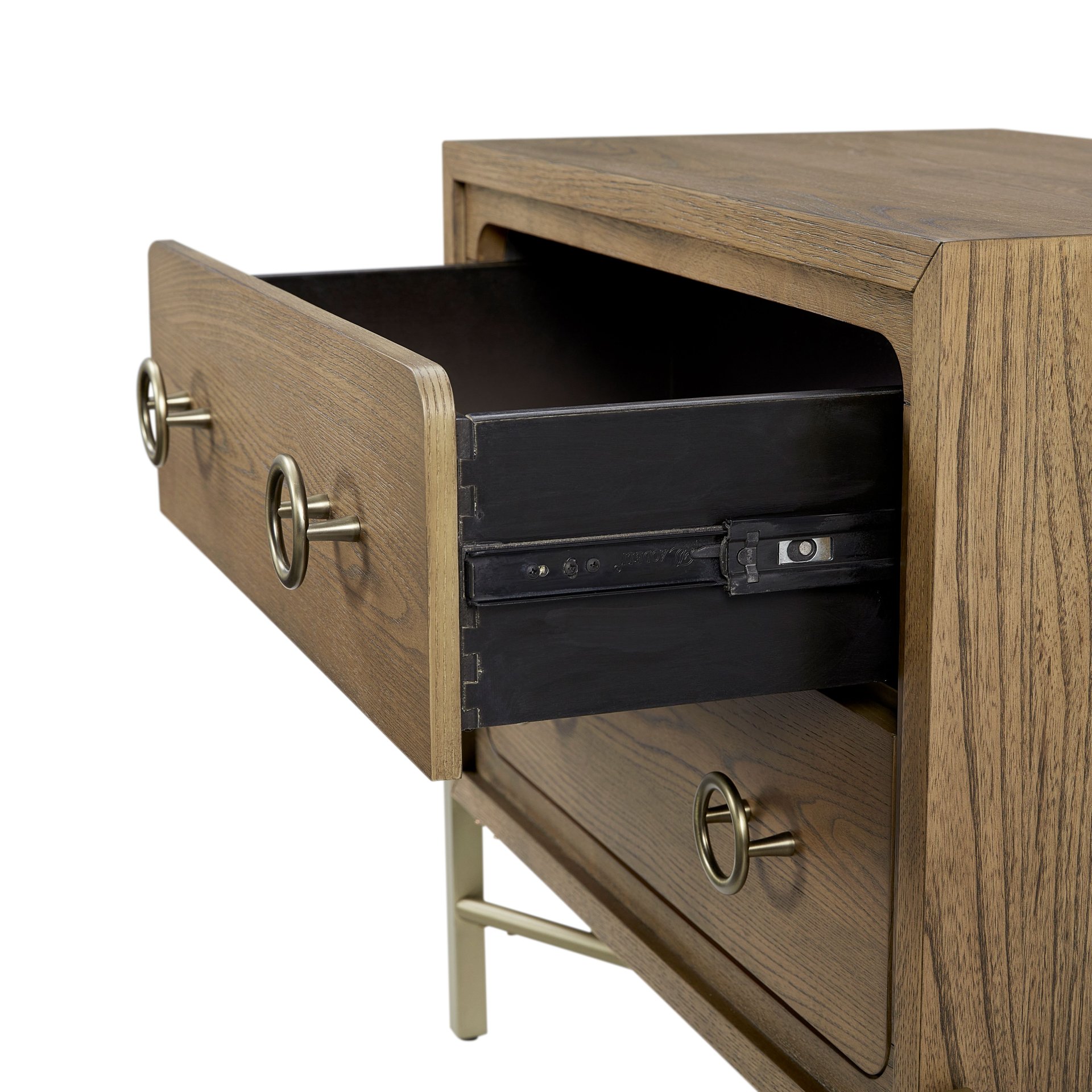 2 Drawer Nightstand With USB - Latte - Image 7