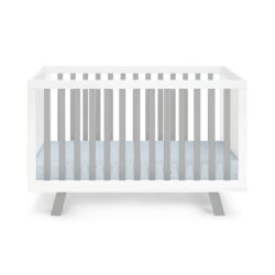Livia - 3 In 1 Convertible Island Crib - White / Gray