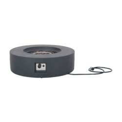 Modern Lightweight Concrete Outdoor Circular Fire Pit 50, 000 Btu - Dark Gray