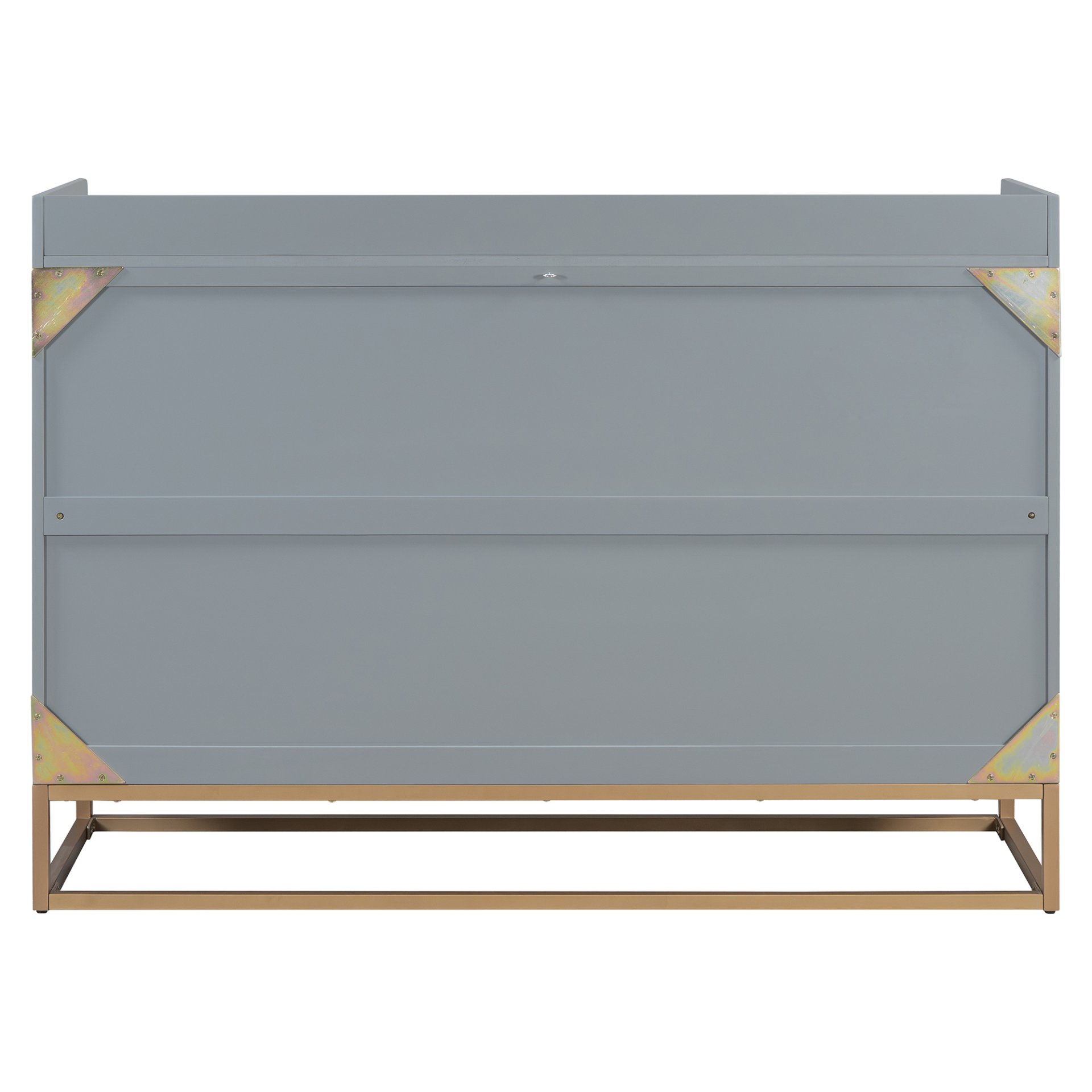 Queen Size Murphy Bed With Iron Legs, Modern Design - Gray - Image 5