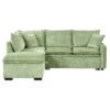 Convertible Sofa Bed Sectional Sofa Sleeper L-Shaped Sofa With A Storage Ottoman, Two Pillows, Two Power Sockets And Two USB Ports For Living Room - Green - Image 8
