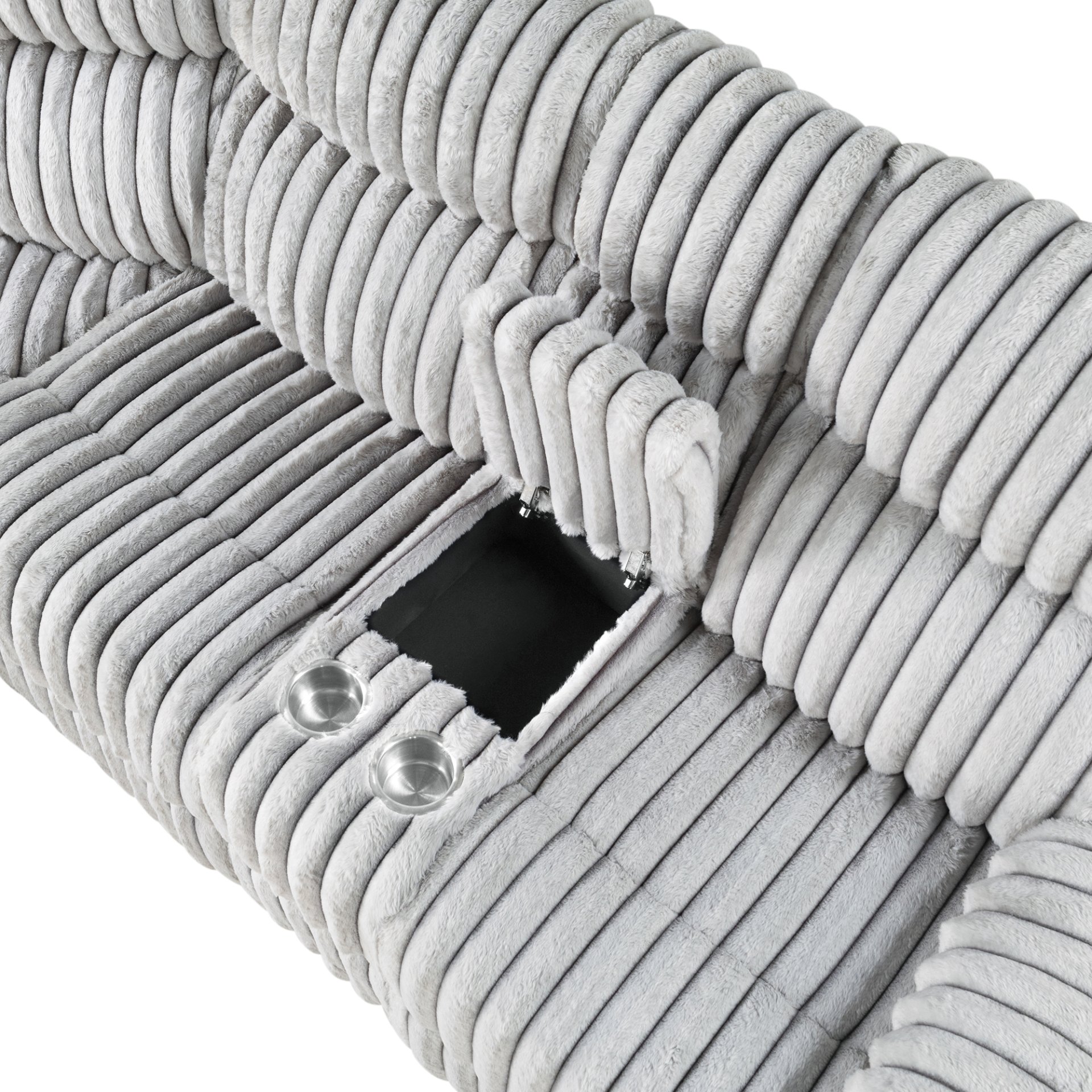 Bruni - Sectional Sofa With LED Lighting And Manual Recline - Gray - Image 7