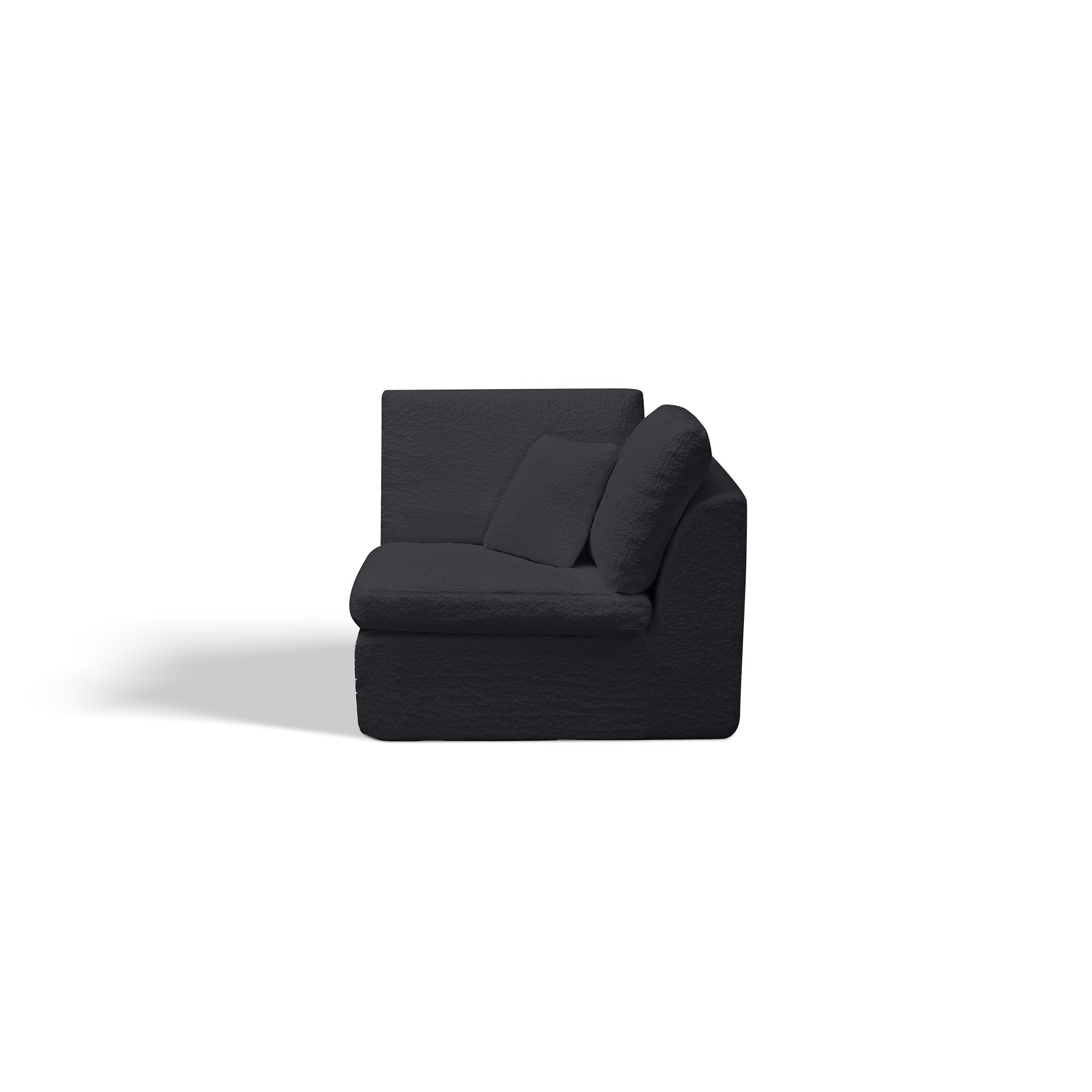 Cloud L Shape Modular Sectional Sofa With Ottoman, 3 Seater Convertible Couch - Black - Image 12