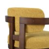 7 Piece Elegant Dining Set With Upholstered Wood Dining Chairs - Yellow / Walnut / Rich Mahogany - Image 18