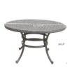 All-Weather And Durable 52" Round Cast Aluminum Round Dining Table With Umbrella Hole - Gray - Image 4